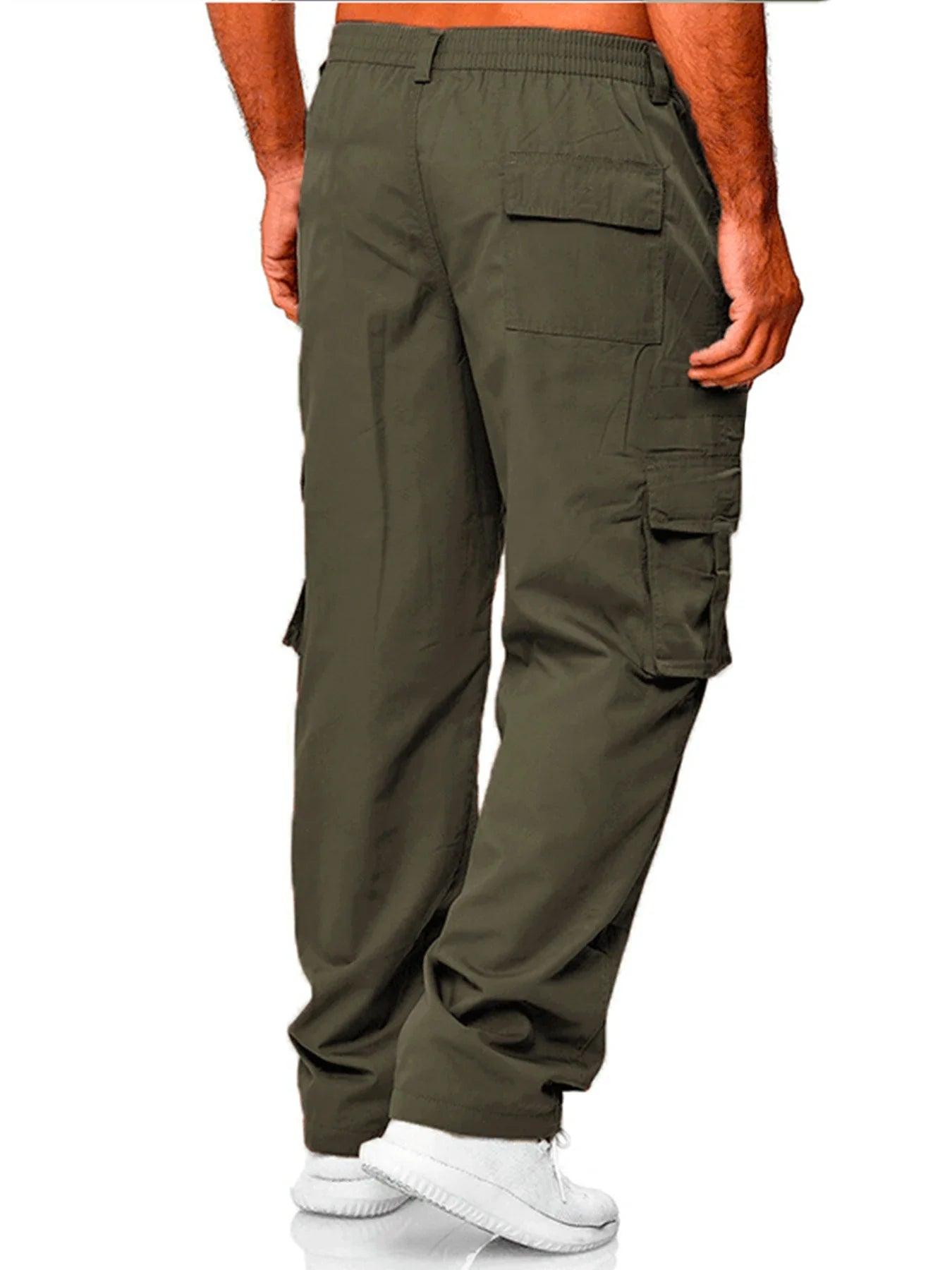 Men’s Cargo Sweatpants – Loose Straight-Leg Multi-Pocket Workwear Pants