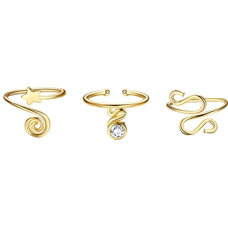 3Pcs Adjustable Toe Rings for Women