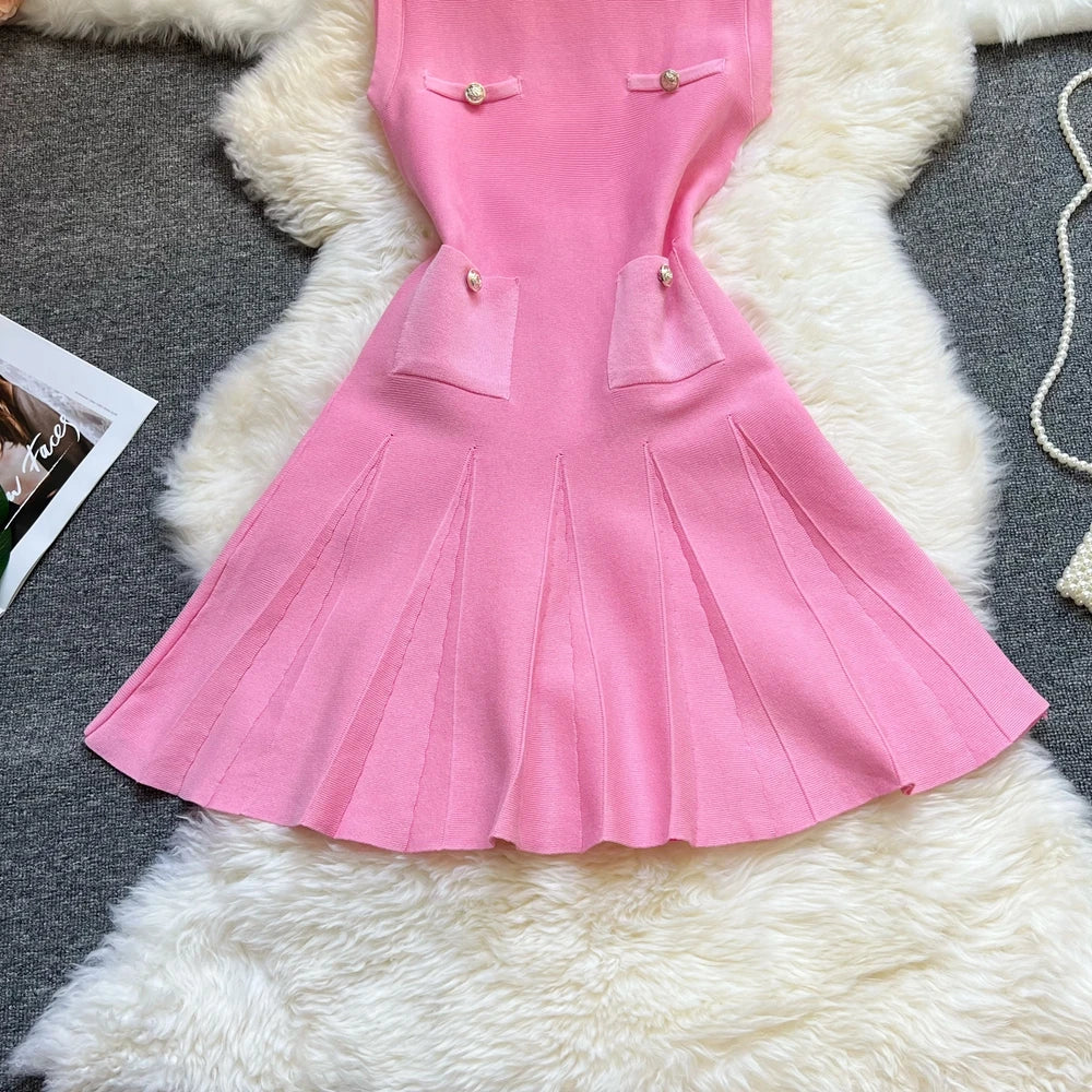 YuooMuoo 2025 Summer Pleated Short Dress