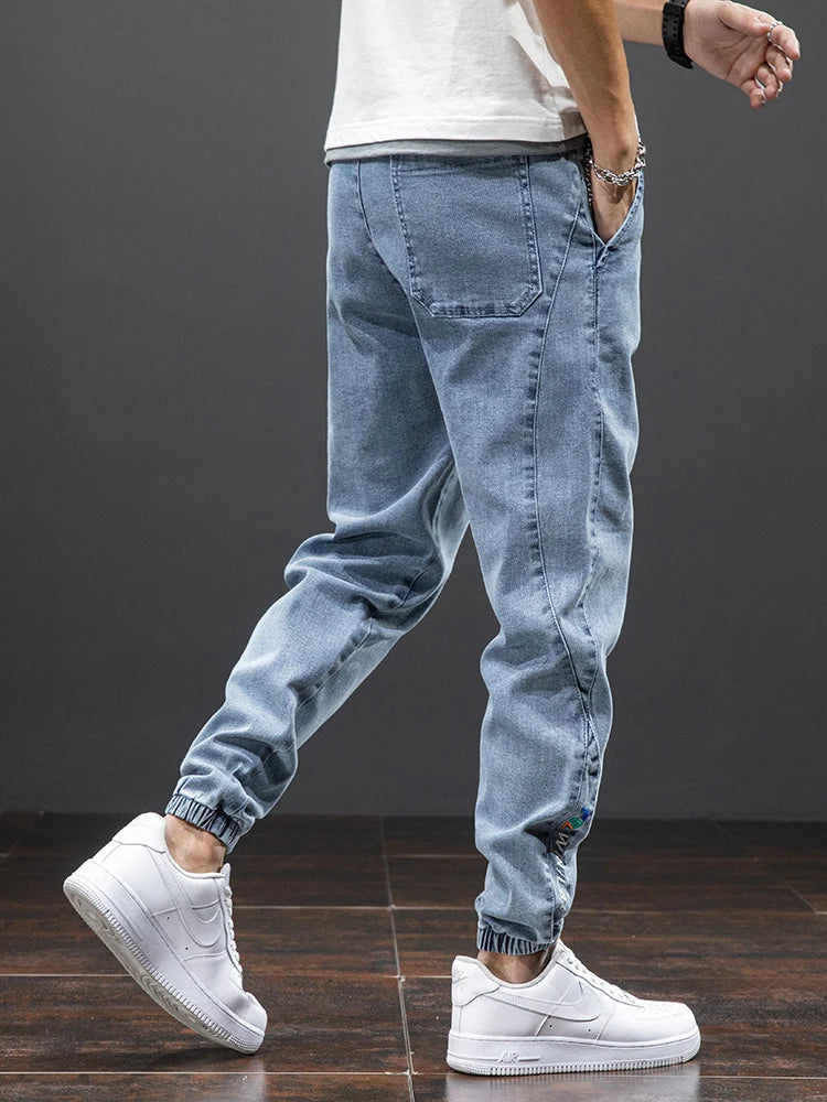 Men’s Black/Blue Cargo Jeans