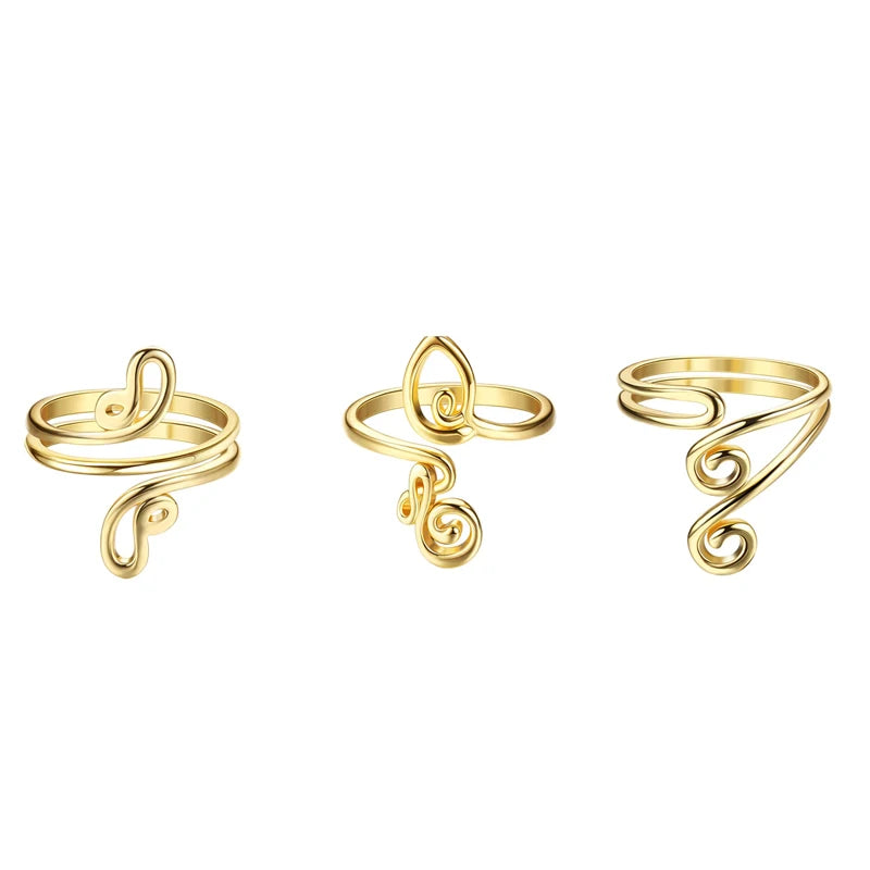 3Pcs Adjustable Toe Rings for Women