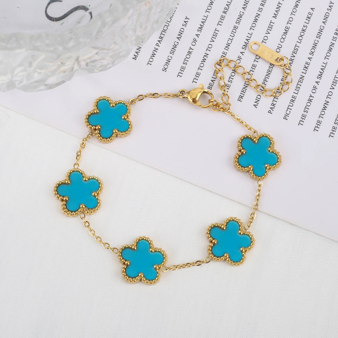 Classic Stainless Steel Five-Flower Bracelet for Women