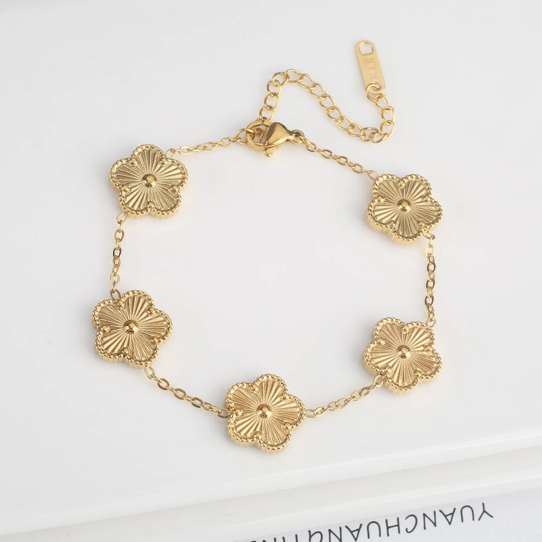 Classic Stainless Steel Five-Flower Bracelet for Women