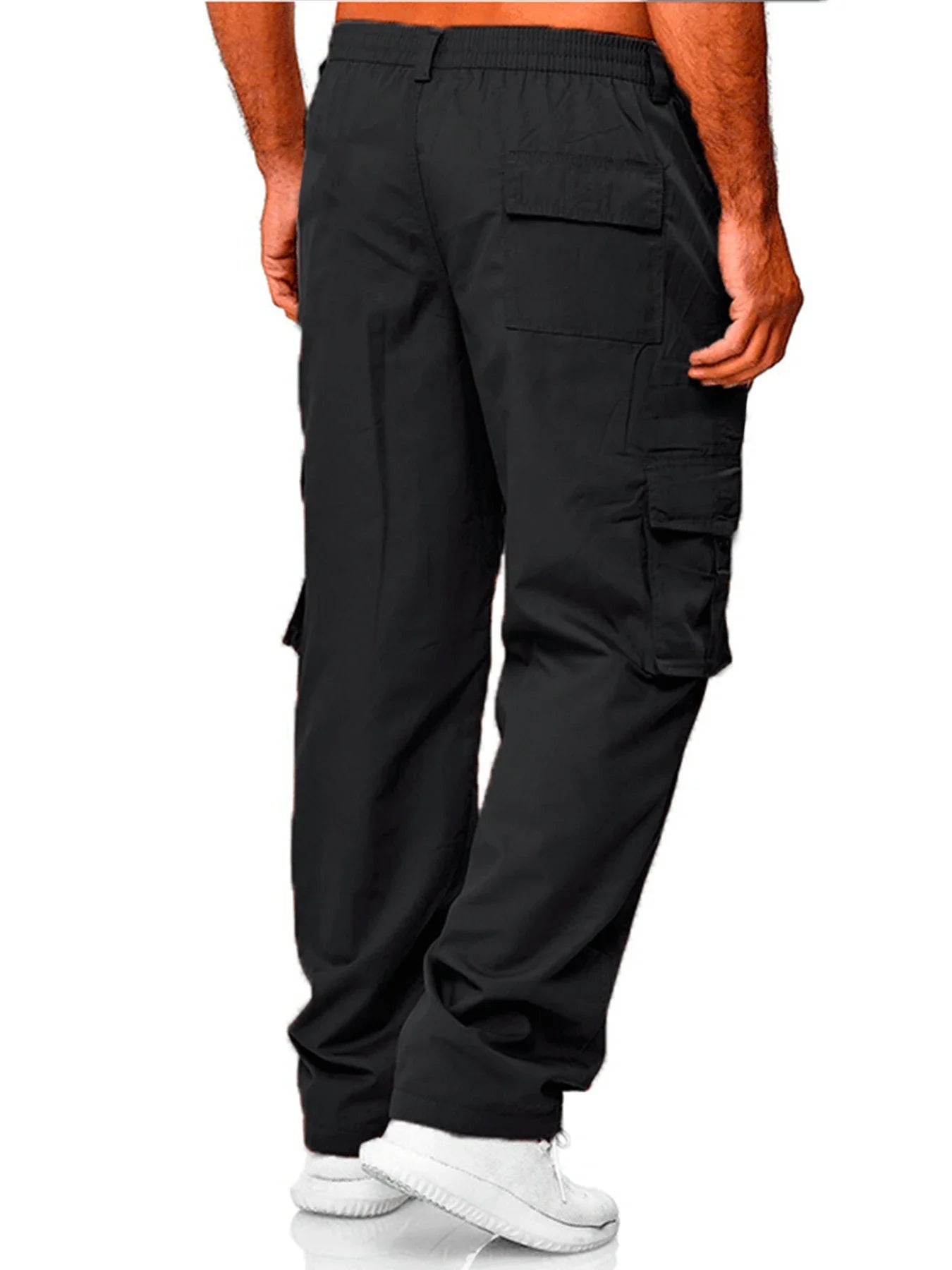 Men’s Cargo Sweatpants – Loose Straight-Leg Multi-Pocket Workwear Pants