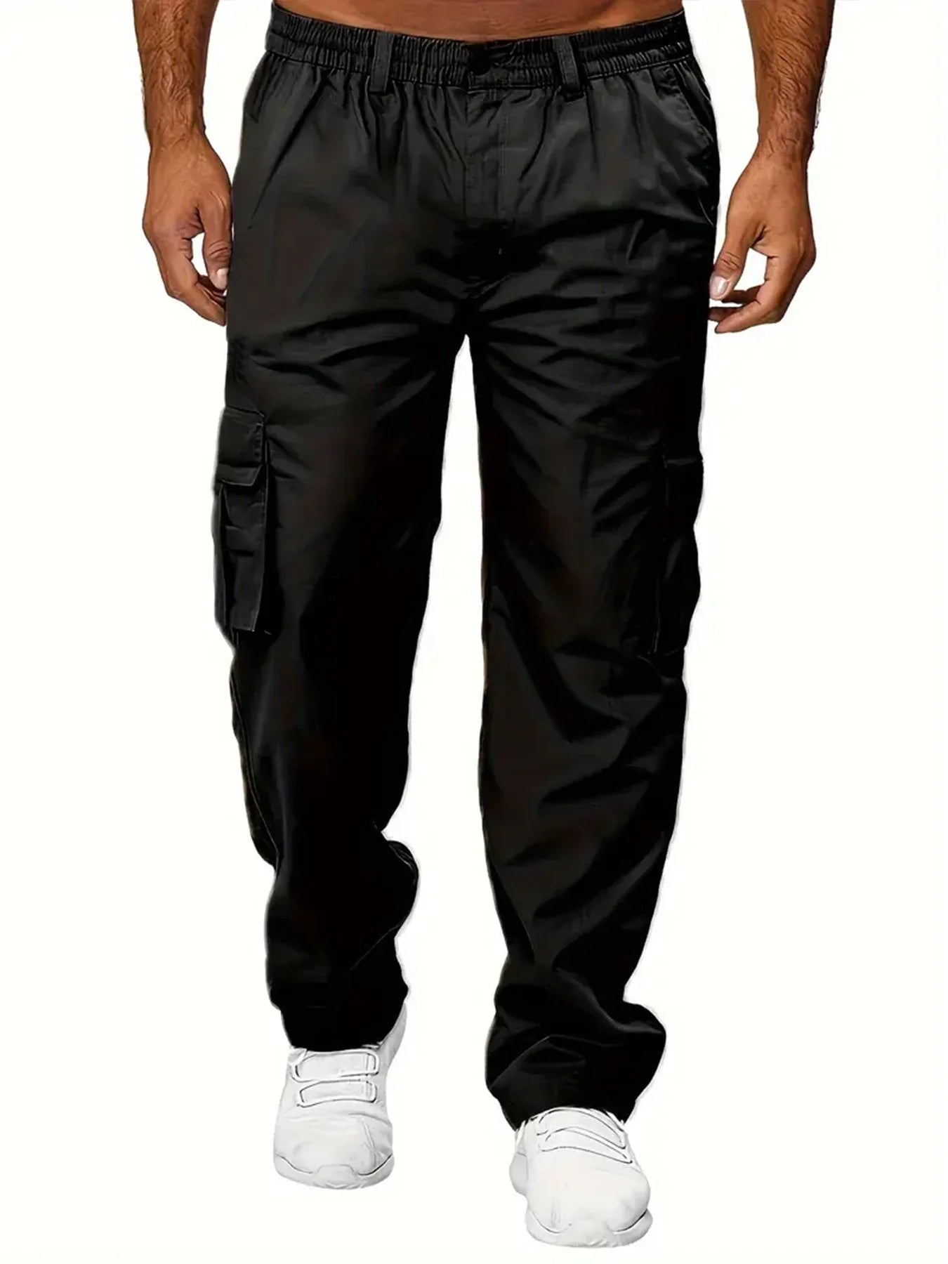 Men’s Cargo Sweatpants – Loose Straight-Leg Multi-Pocket Workwear Pants
