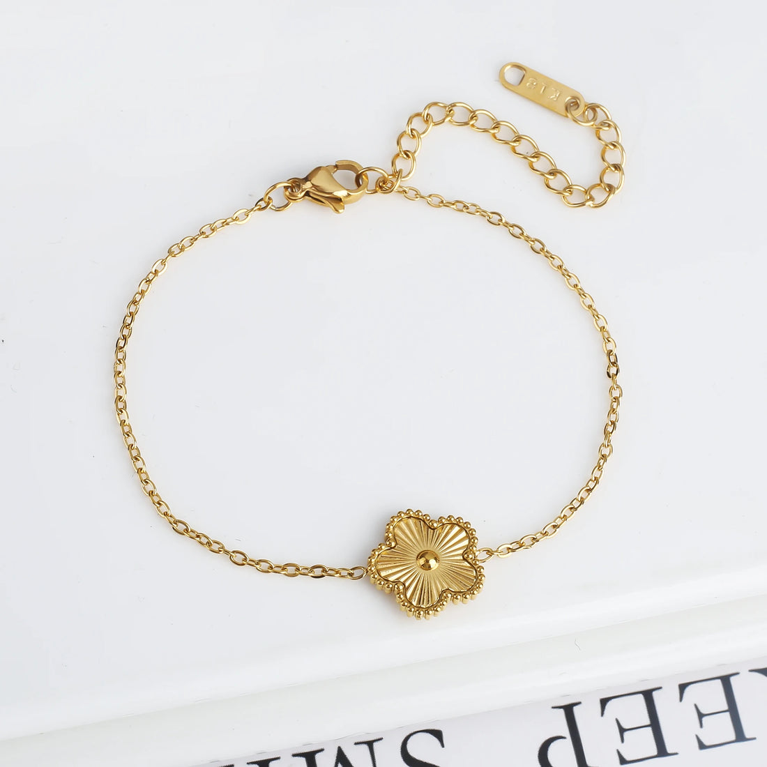 Classic Stainless Steel Five-Flower Bracelet for Women