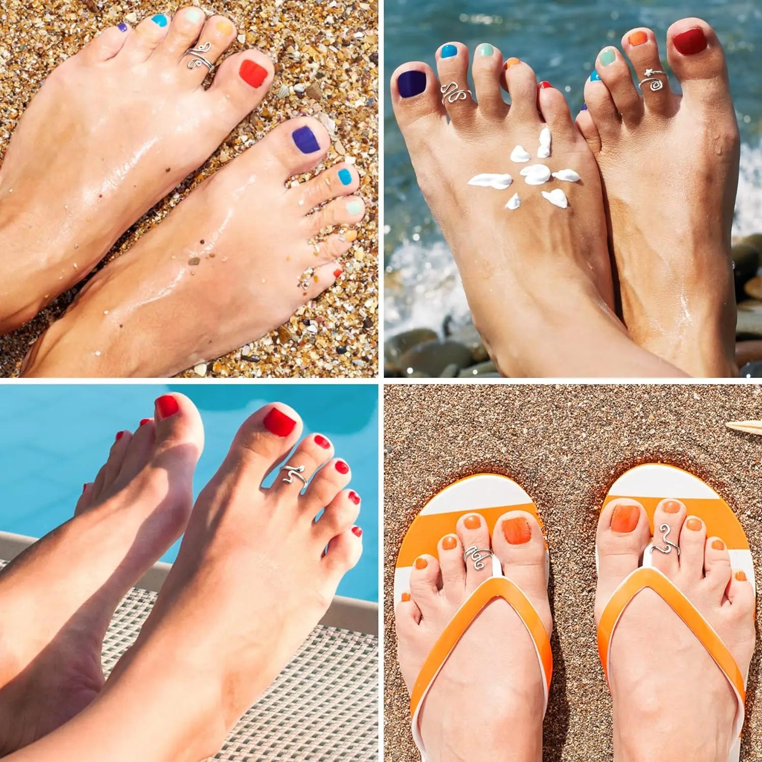 3Pcs Adjustable Toe Rings for Women