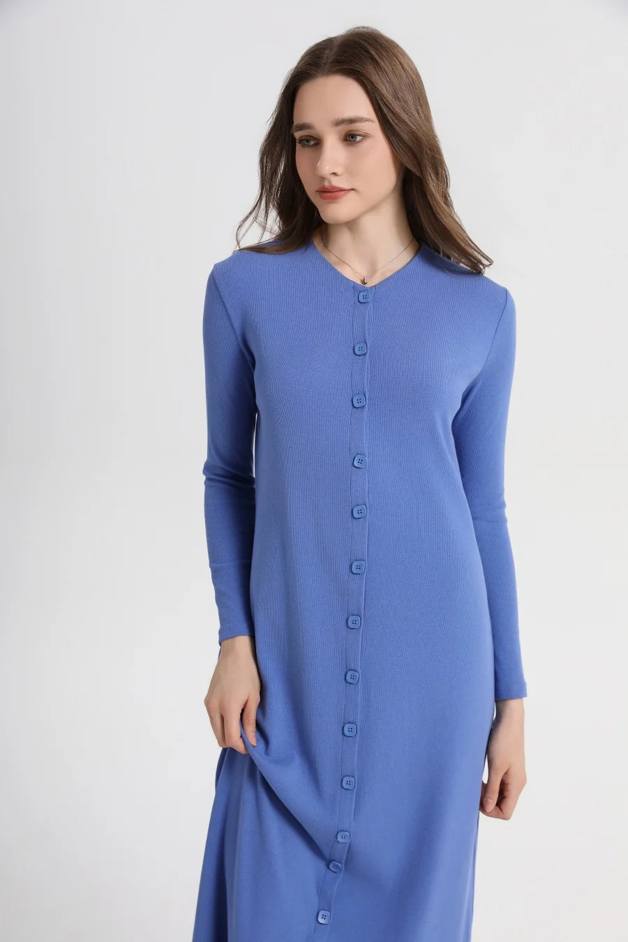 Women’s Summer Ribbed Maxi Dress – Button Front Casual Outfit 2025