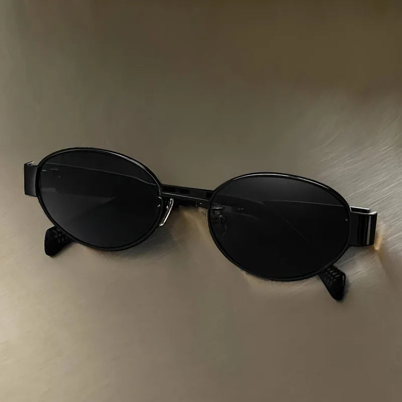 Retro Steampunk Oval Sunglasses for Women