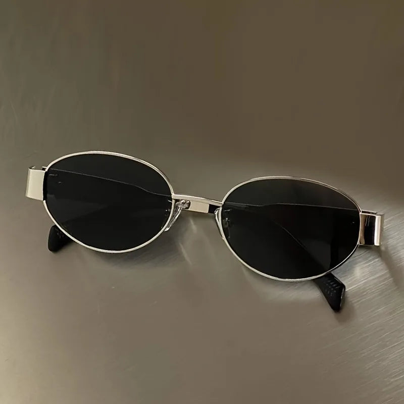 Retro Steampunk Oval Sunglasses for Women