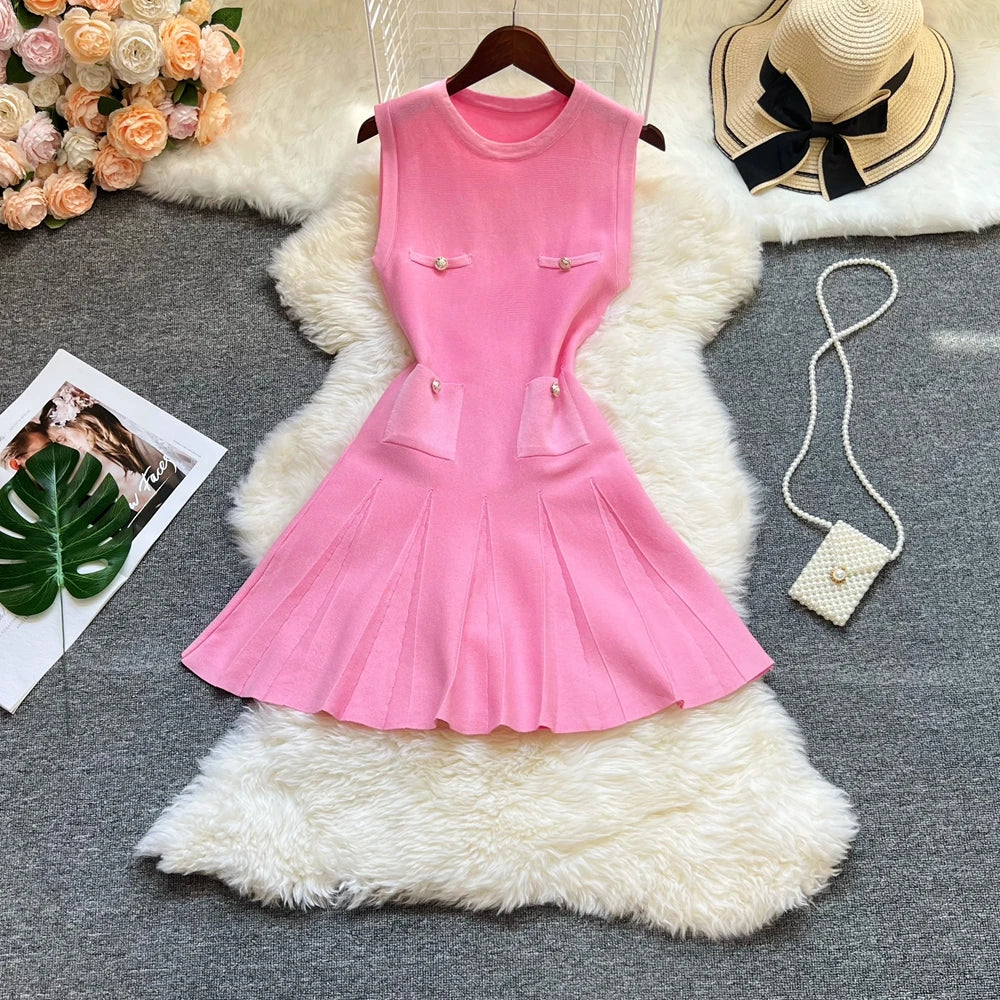 YuooMuoo 2025 Summer Pleated Short Dress