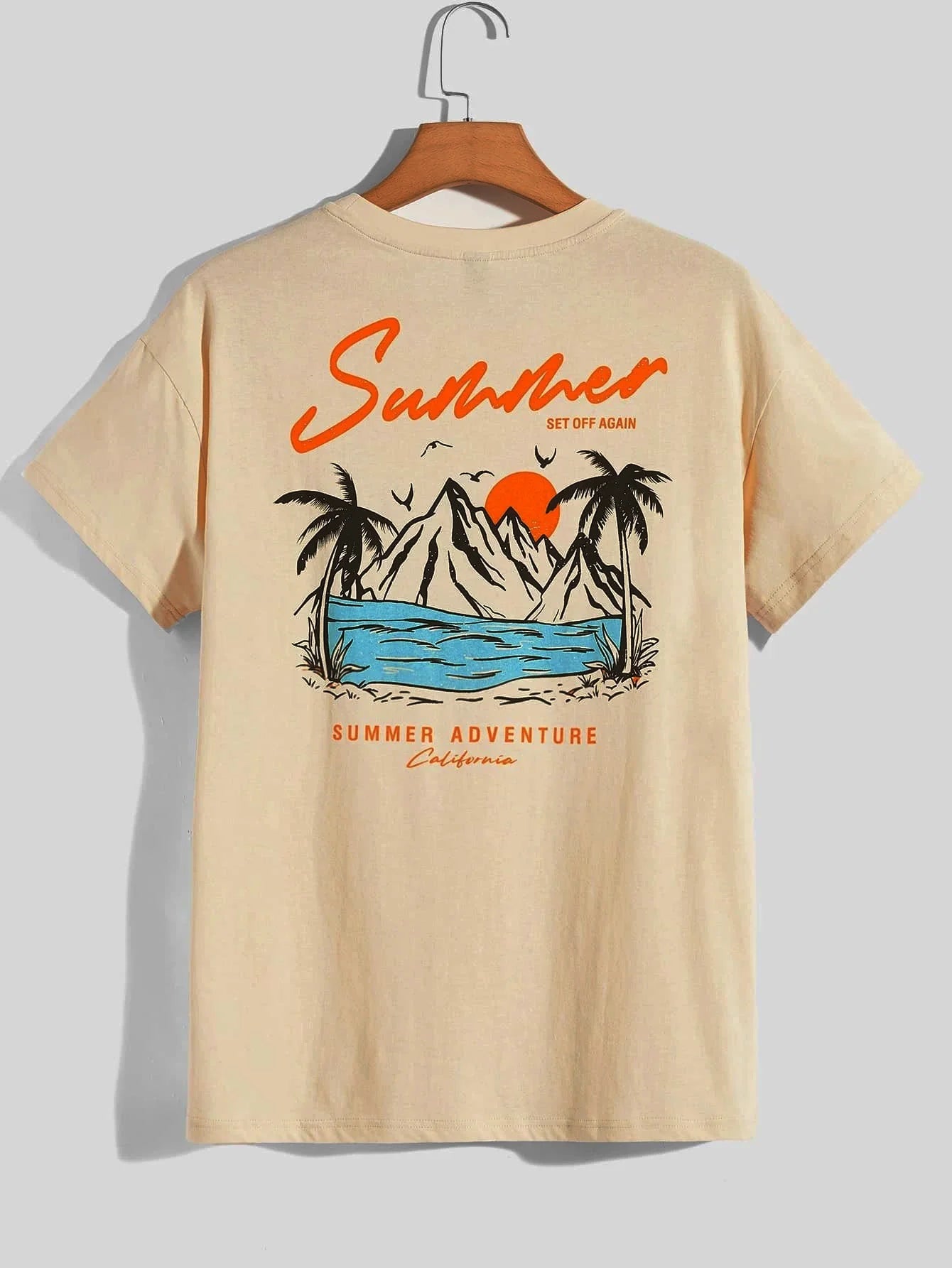 Men’s California Adventure T-Shirt – Loose Cotton Summer Top