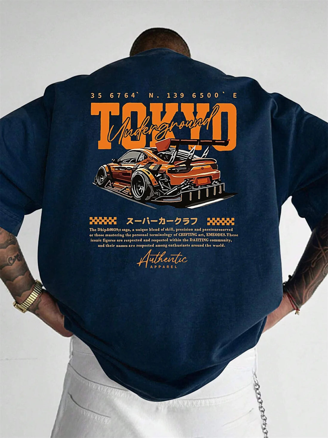 Men’s Summer Cotton T-Shirt – Tokyo Print Casual Loose Fit Short Sleeve Top