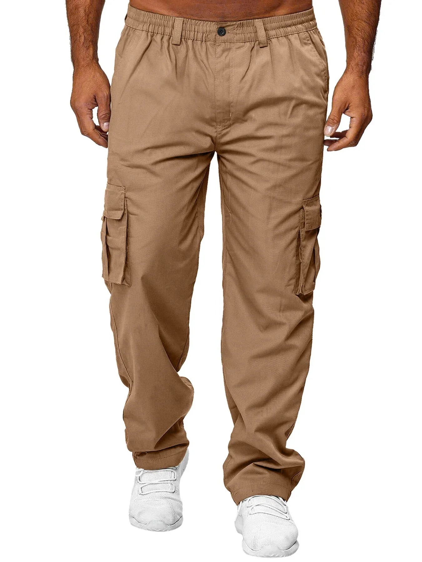 Men’s Cargo Sweatpants – Loose Straight-Leg Multi-Pocket Workwear Pants