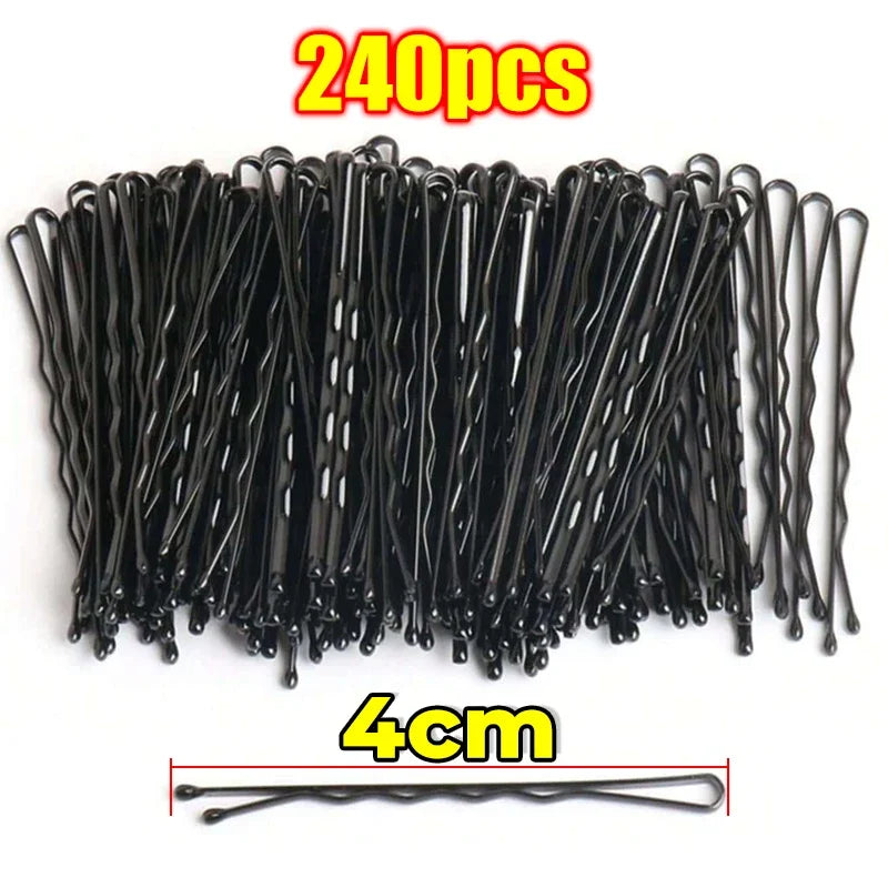 Black U-Shaped and Straight Bobby Pins – 60/600 pcs Hair Styling Set