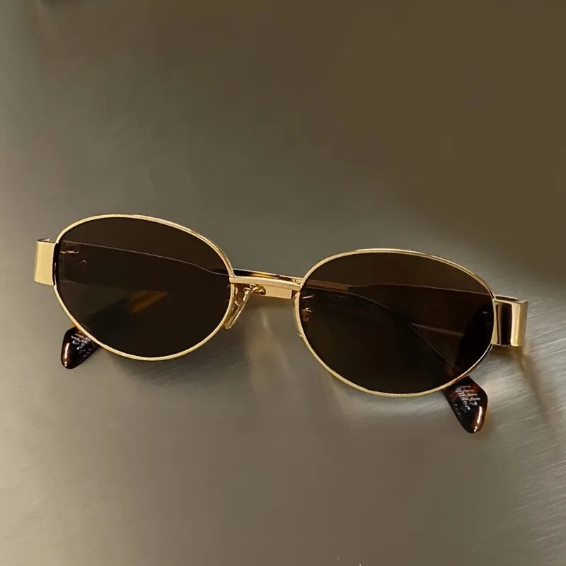 Retro Steampunk Oval Sunglasses for Women