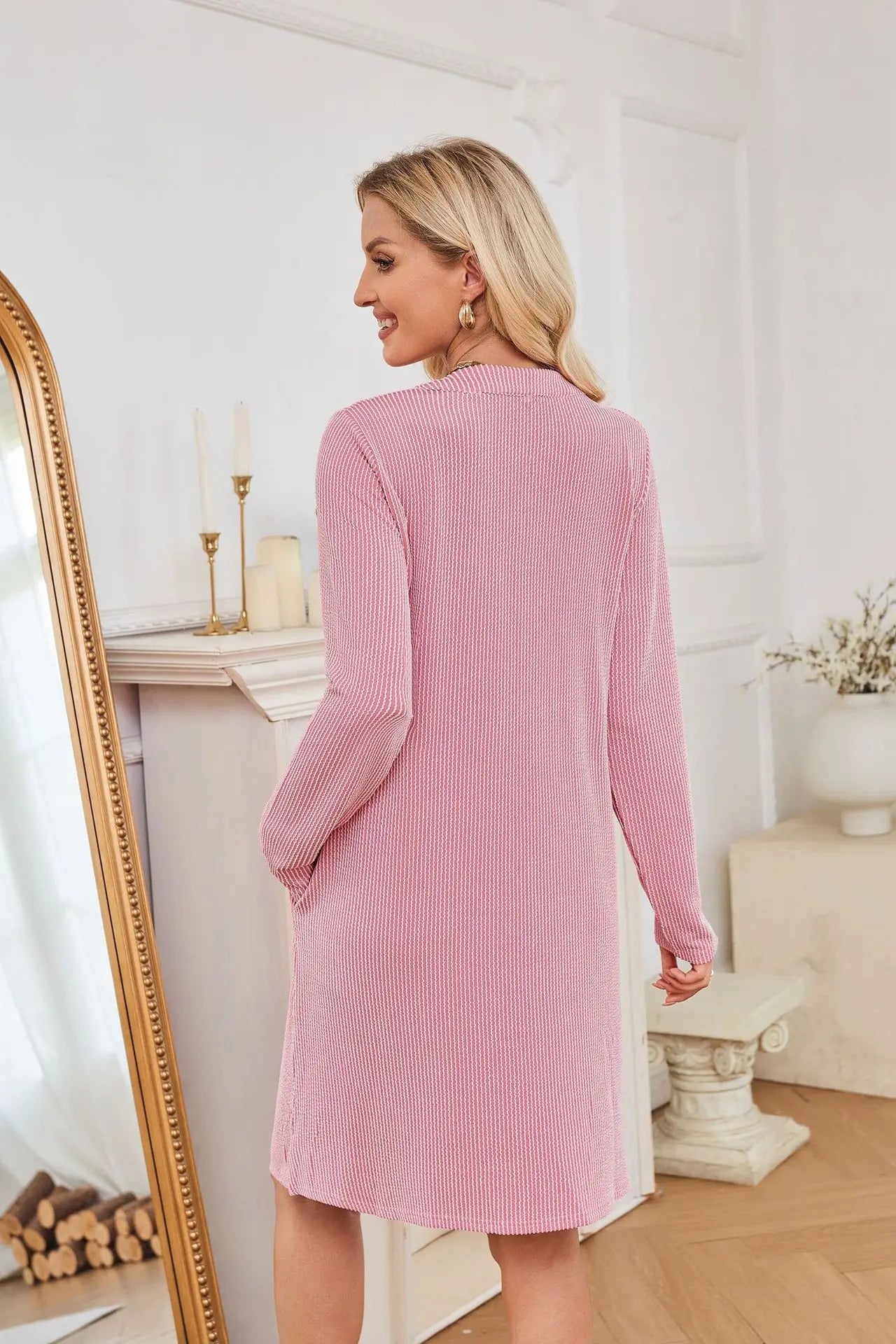 Solid Color Casual Loose Short Dress
