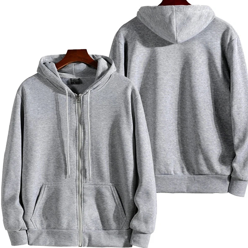 Men’s Zipper Hoodie – Autumn Winter Long Sleeve Casual Sweatshirt