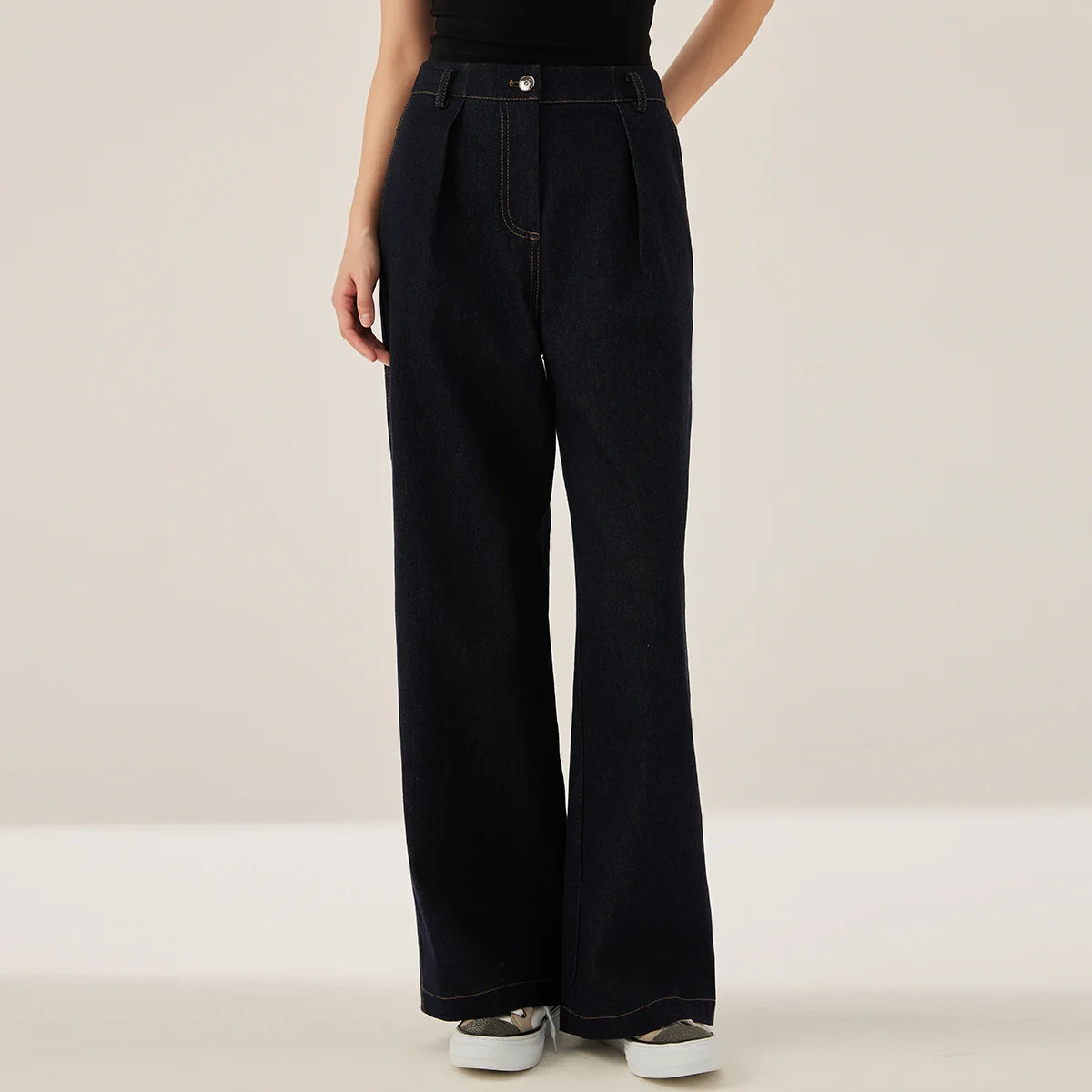 KL7523358 Women’s High Waisted Wide Leg Denim Pants