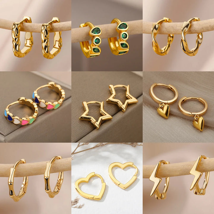 Luxury Star Hoop Earrings for Women