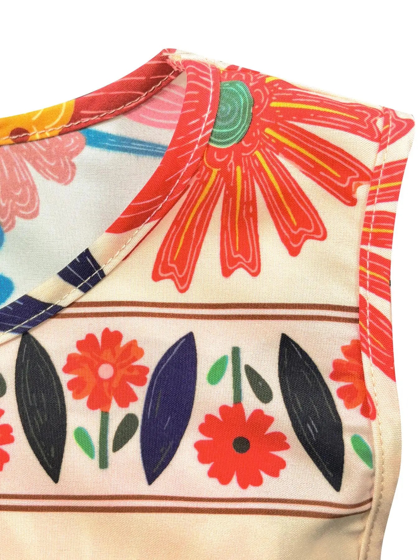 Plus Size Floral Print Tank Top – Sleeveless Bohemian Summer Blouse