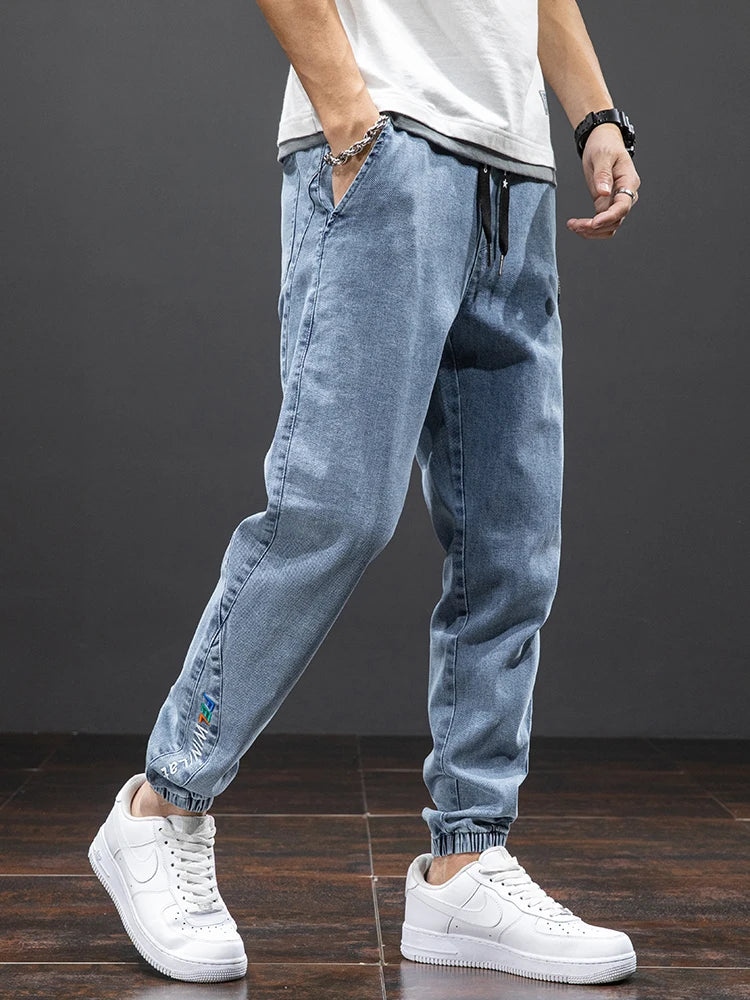 Men’s Black/Blue Cargo Jeans