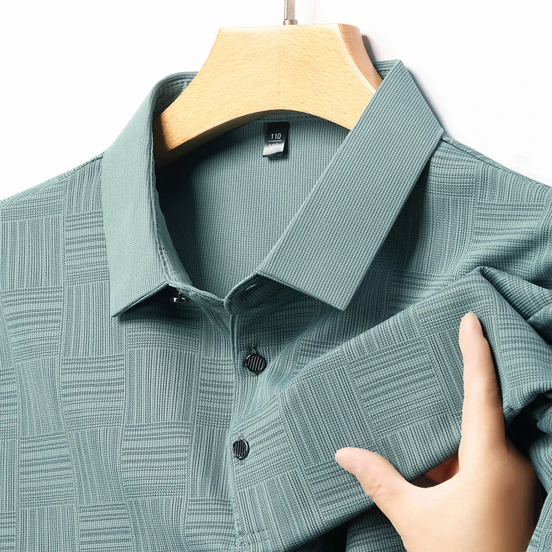 2024 Men’s Printed Polo Shirt – Business Casual Short Sleeve Top