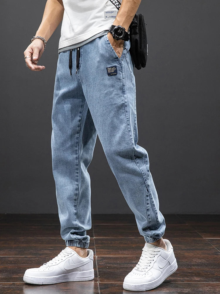Men’s Black/Blue Cargo Jeans