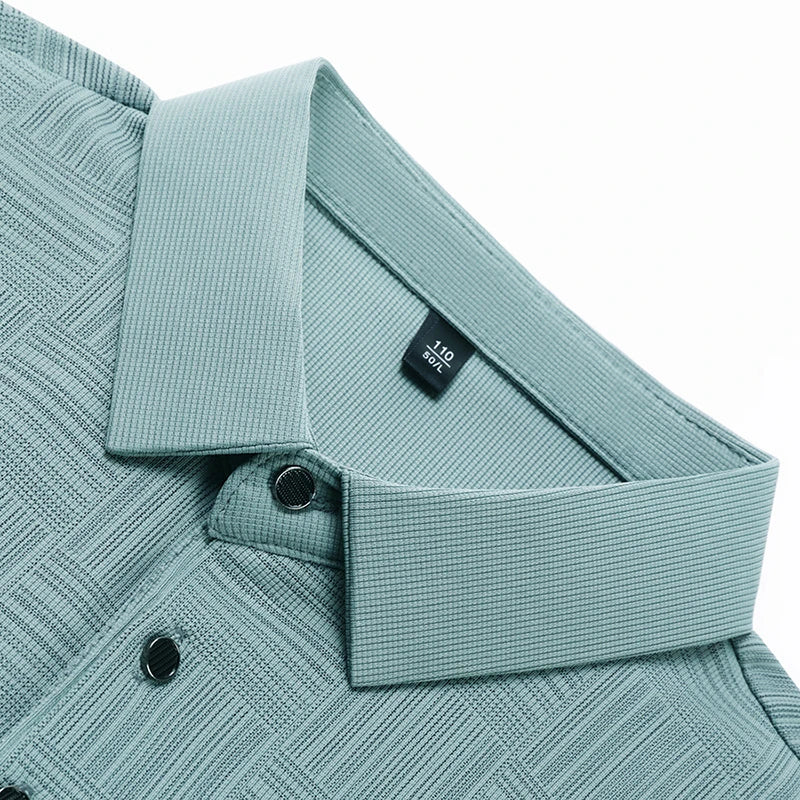 2024 Men’s Printed Polo Shirt – Business Casual Short Sleeve Top