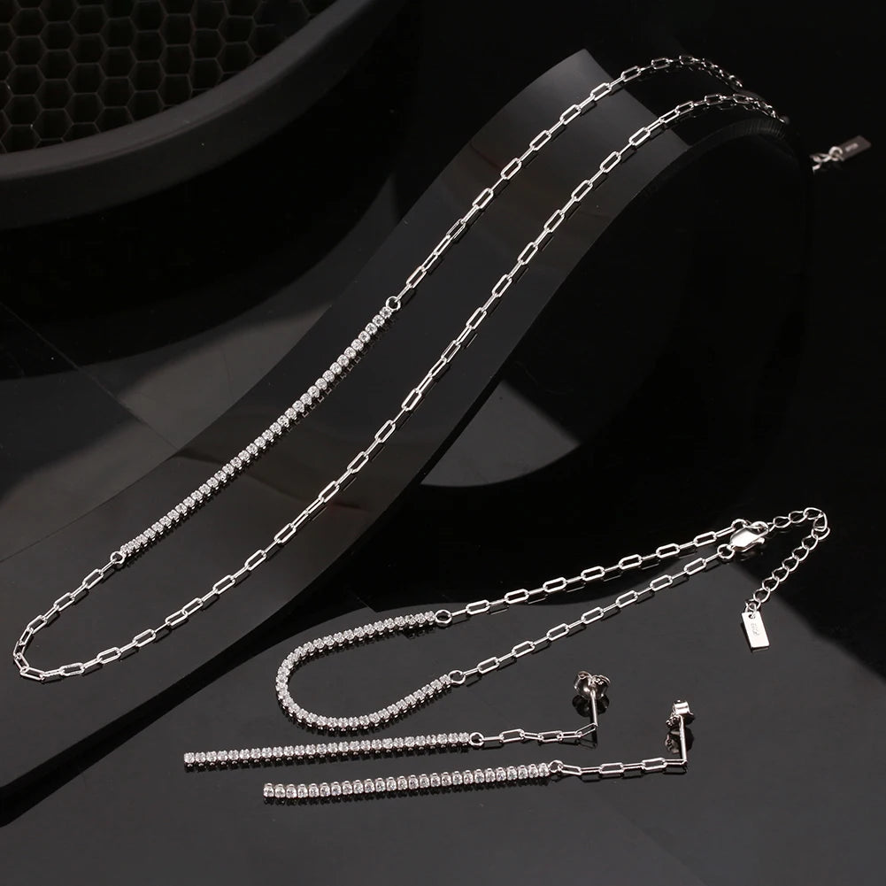 ORSA JEWELS 14K Gold Plated Paperclip Chains Tennis Bracelet