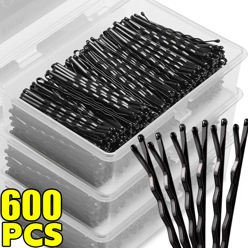 Black U-Shaped and Straight Bobby Pins – 60/600 pcs Hair Styling Set