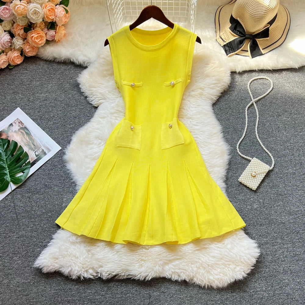 YuooMuoo 2025 Summer Pleated Short Dress