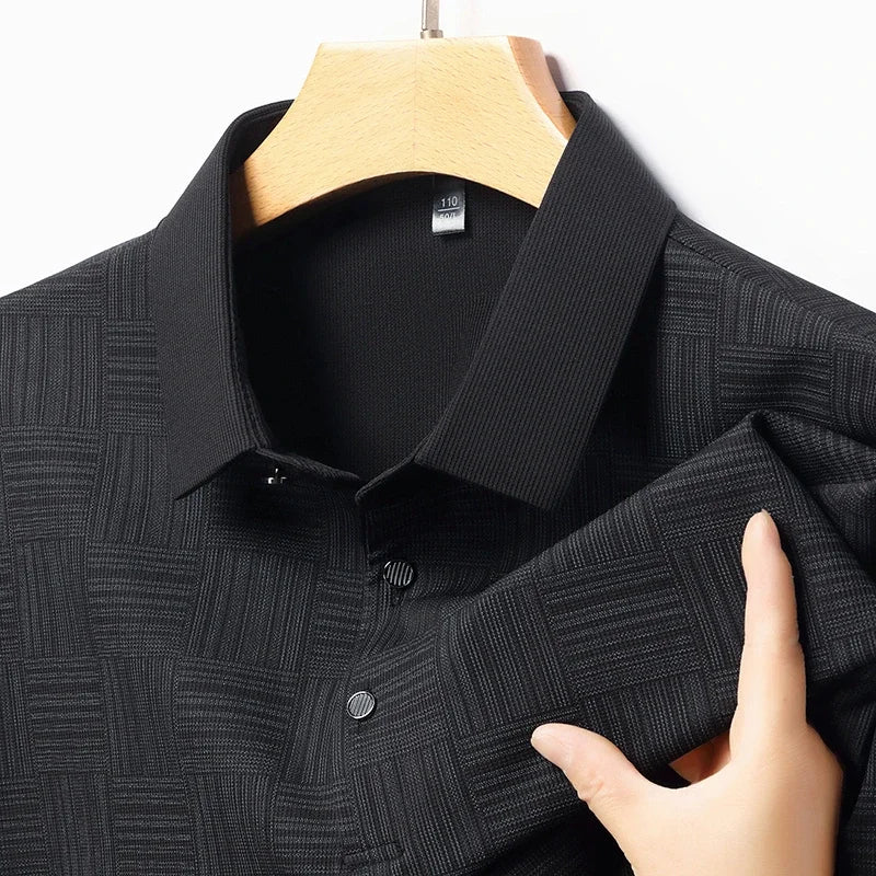 2024 Men’s Printed Polo Shirt – Business Casual Short Sleeve Top