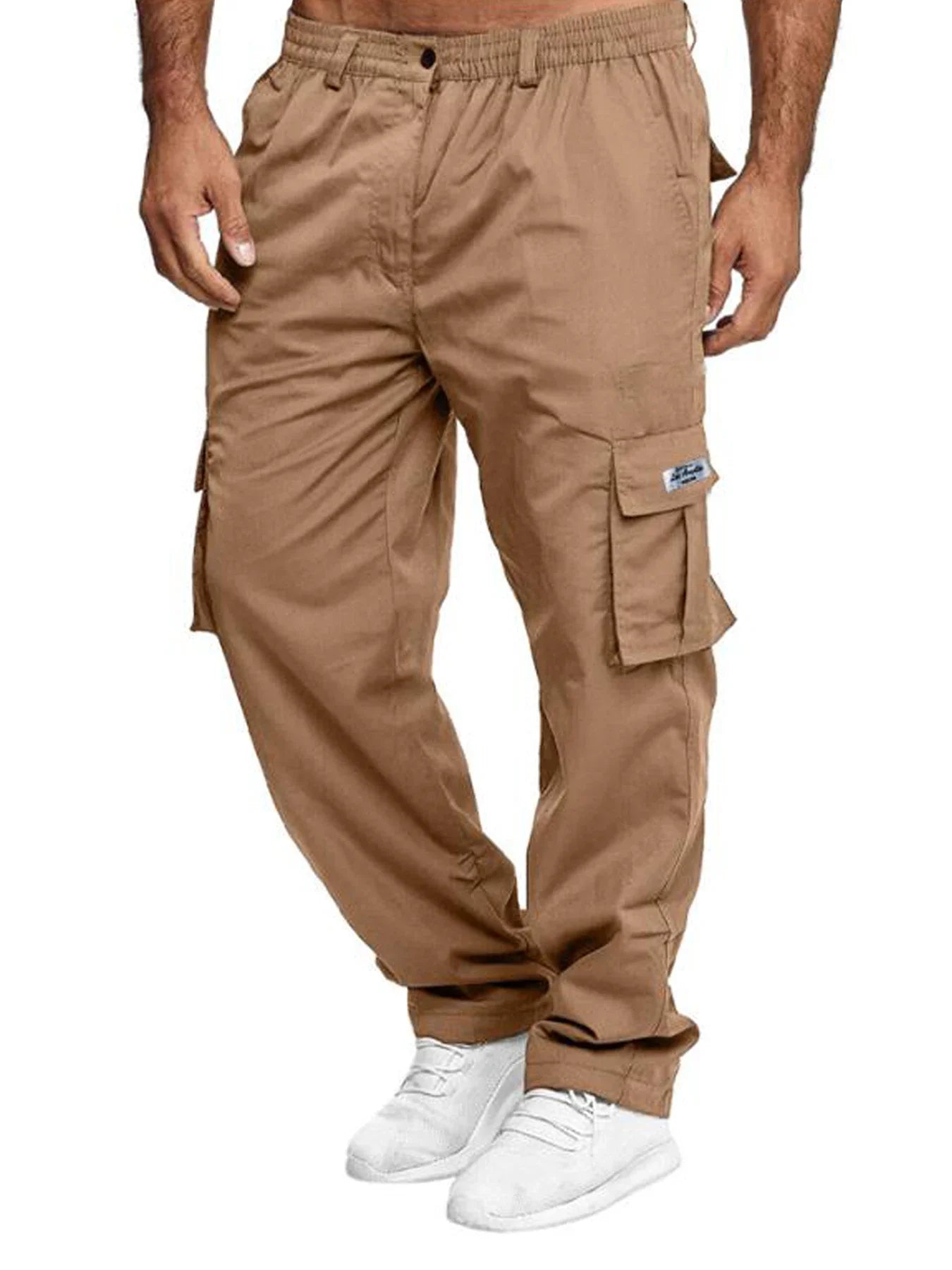 Men’s Cargo Sweatpants – Loose Straight-Leg Multi-Pocket Workwear Pants
