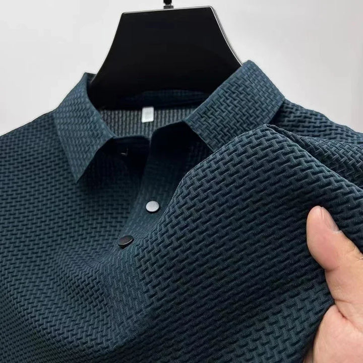 Men’s Business Casual Polo Shirt – Short Sleeve Solid Color Summer Top