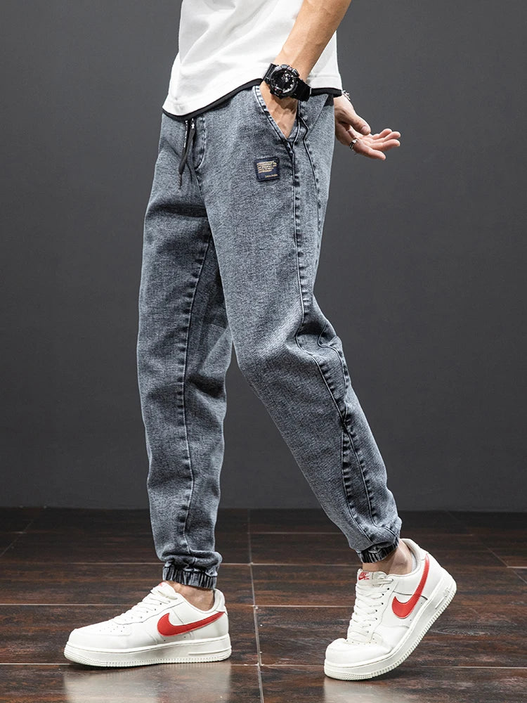 Men’s Black/Blue Cargo Jeans