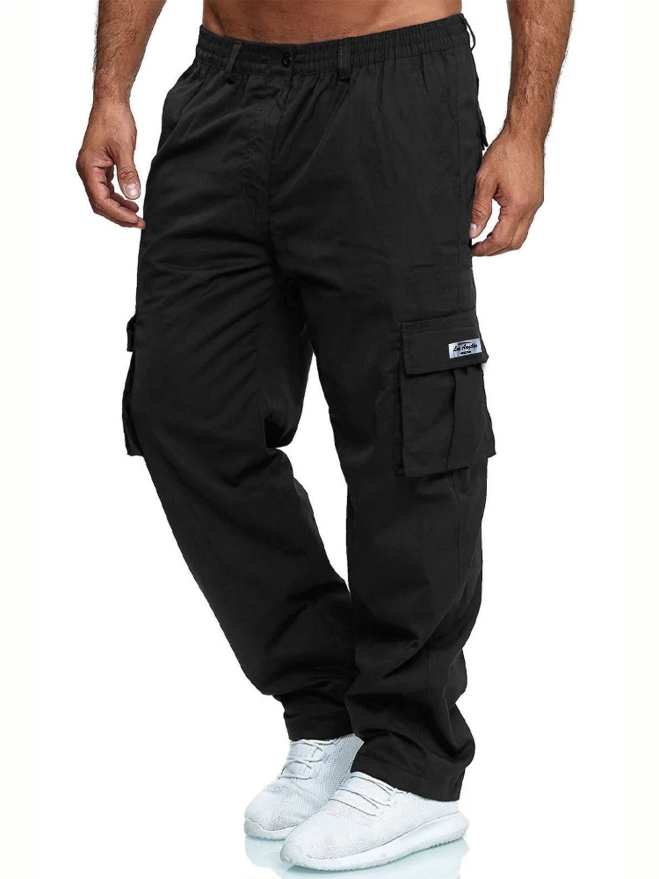 Men’s Cargo Sweatpants – Loose Straight-Leg Multi-Pocket Workwear Pants