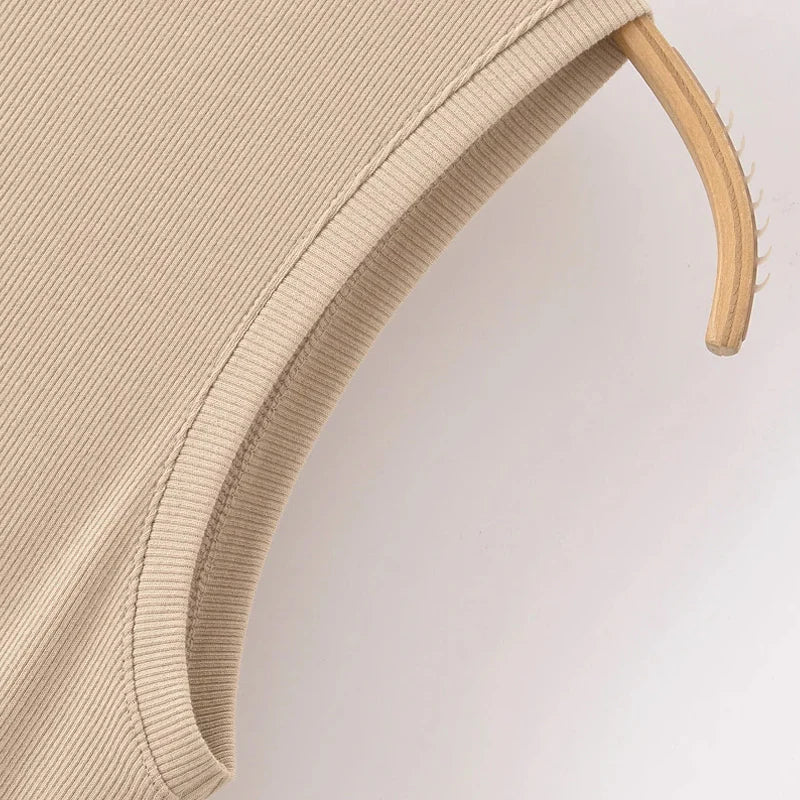 HXAO Khaki Elegant Long Dress