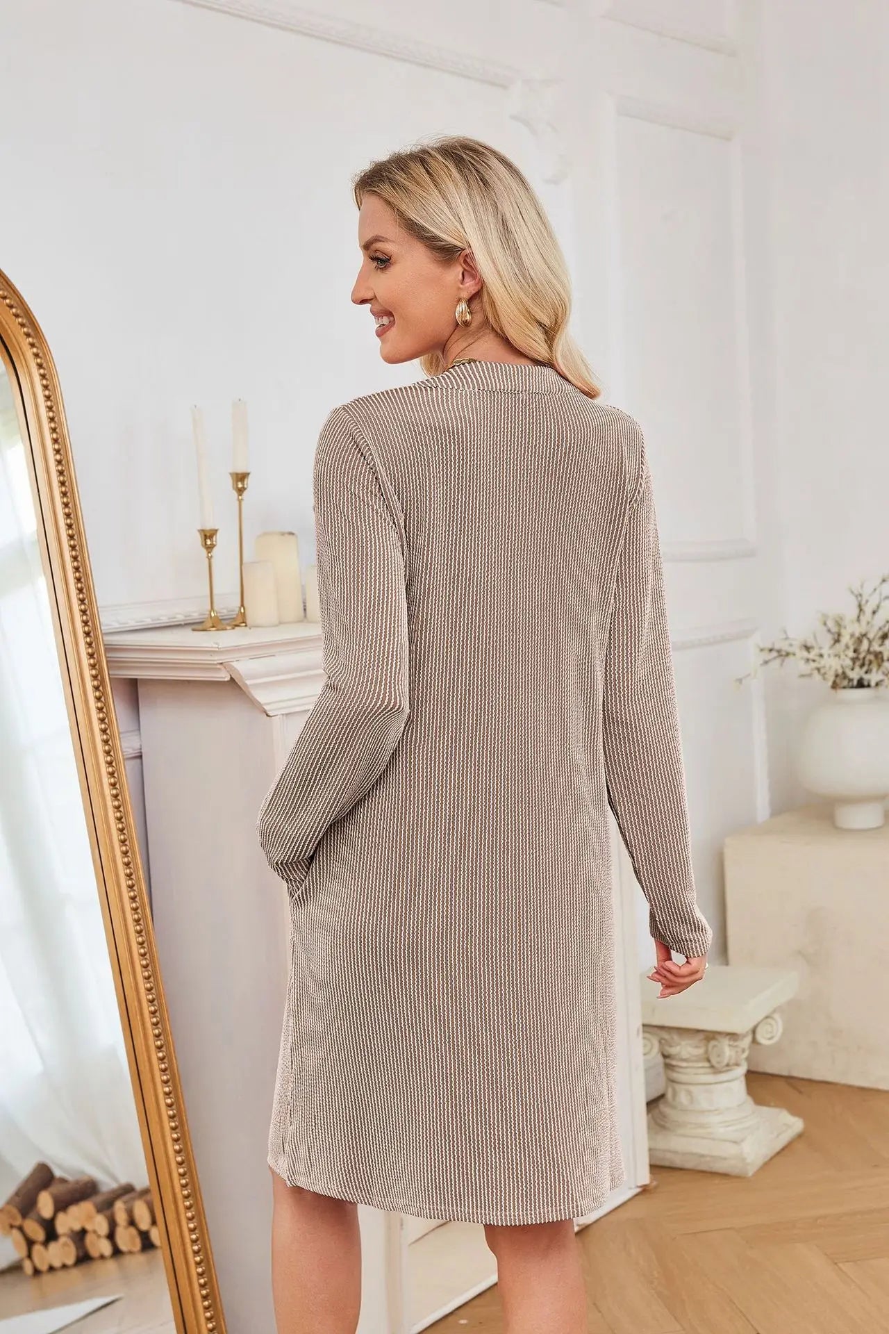 Solid Color Casual Loose Short Dress