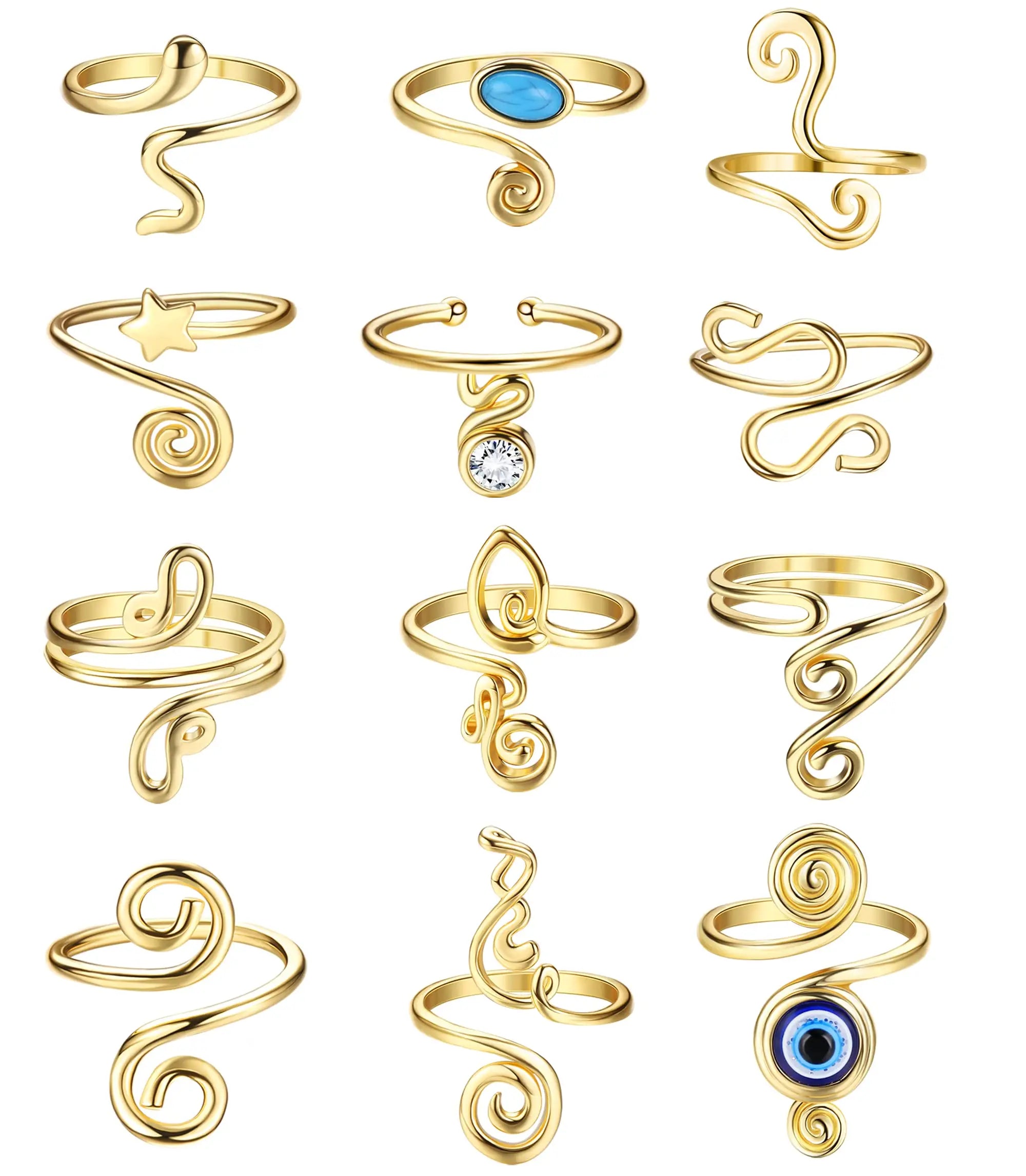 3Pcs Adjustable Toe Rings for Women