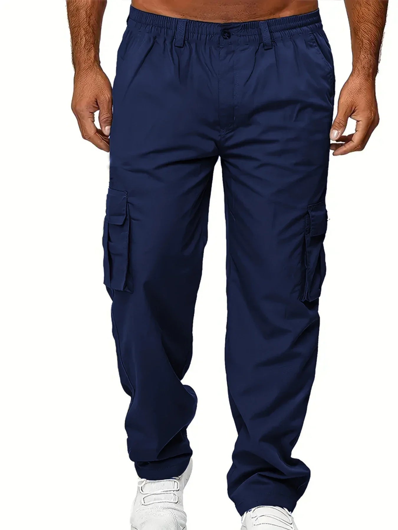 Men’s Cargo Sweatpants – Loose Straight-Leg Multi-Pocket Workwear Pants