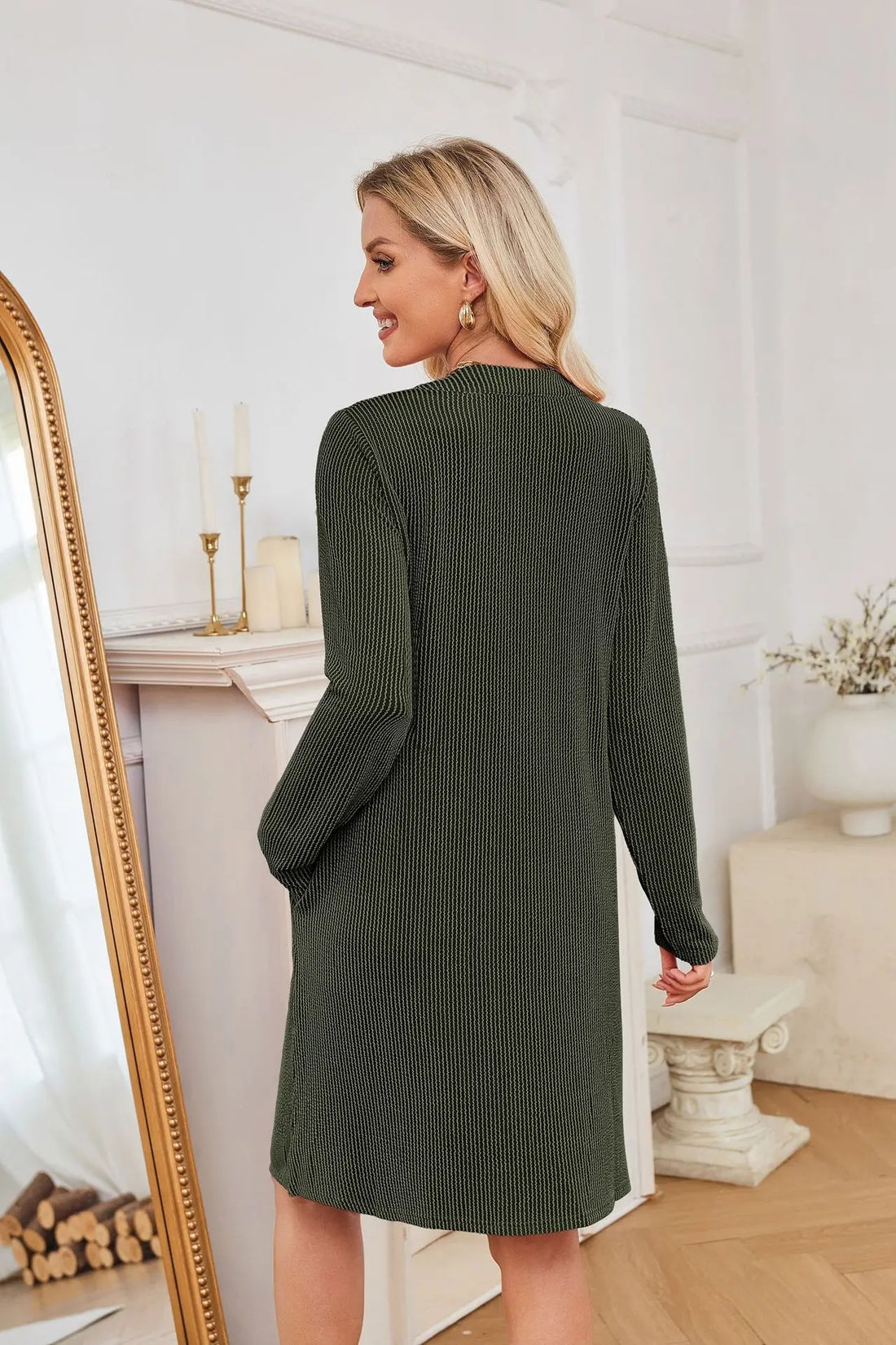 Solid Color Casual Loose Short Dress