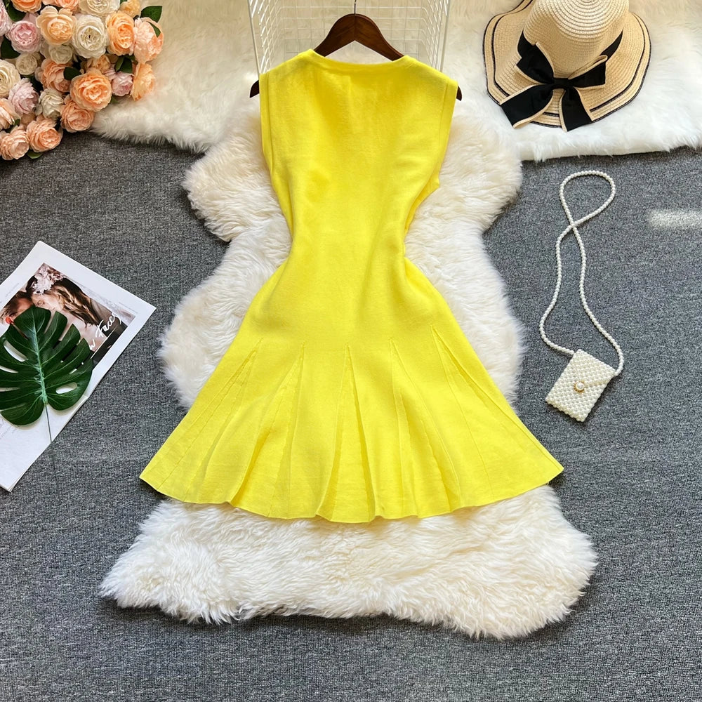 YuooMuoo 2025 Summer Pleated Short Dress