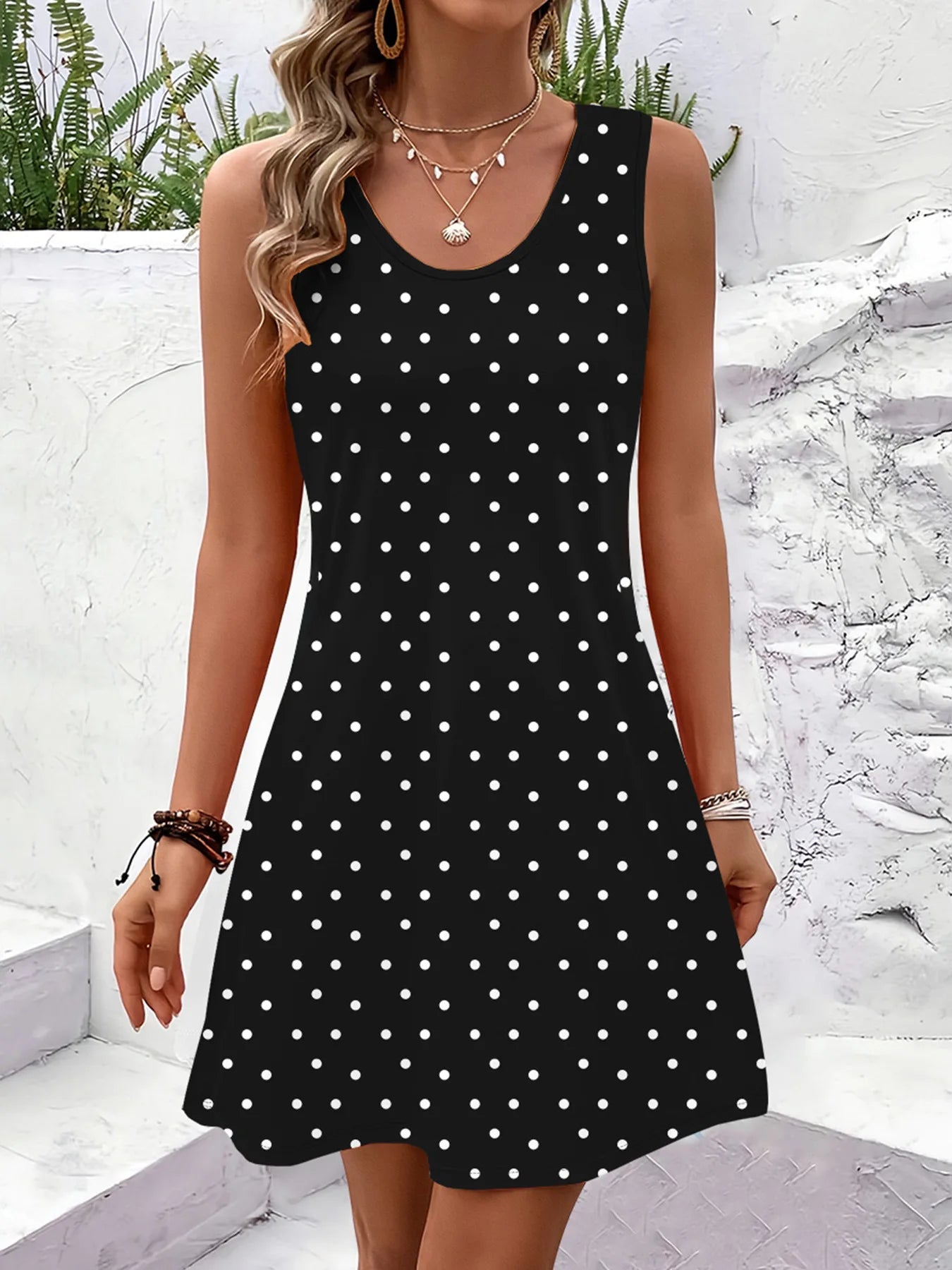 Bohemian Sleeveless Summer Dress – Exclusive Print Vacation Style