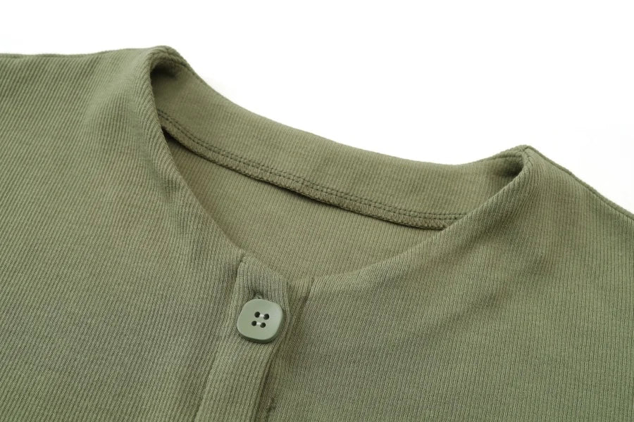 Women’s Summer Ribbed Maxi Dress – Button Front Casual Outfit 2025