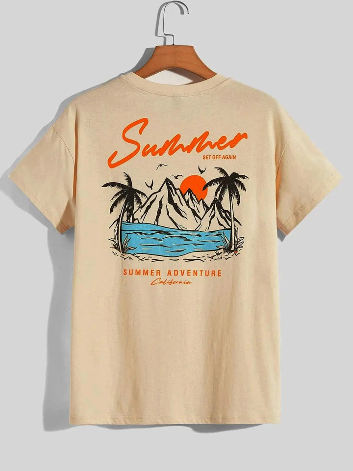 Men’s California Adventure T-Shirt – Loose Cotton Summer Top