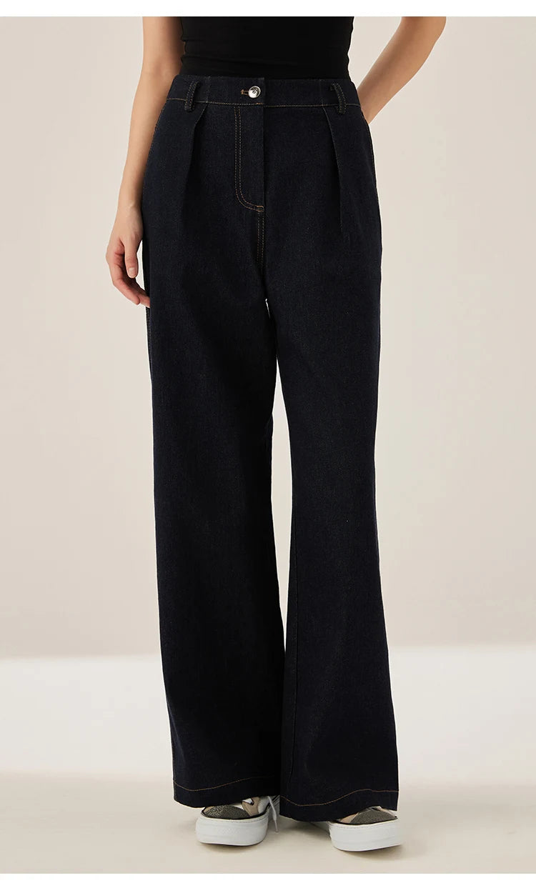 KL7523358 Women’s High Waisted Wide Leg Denim Pants