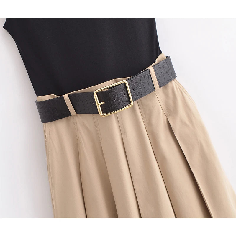 MUJER 2025 Women’s Pleated Midi Dress