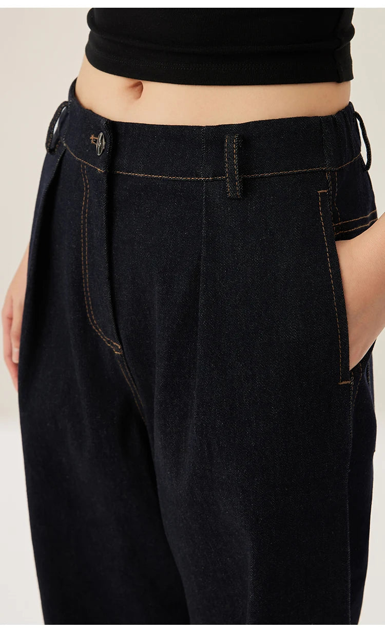 KL7523358 Women’s High Waisted Wide Leg Denim Pants