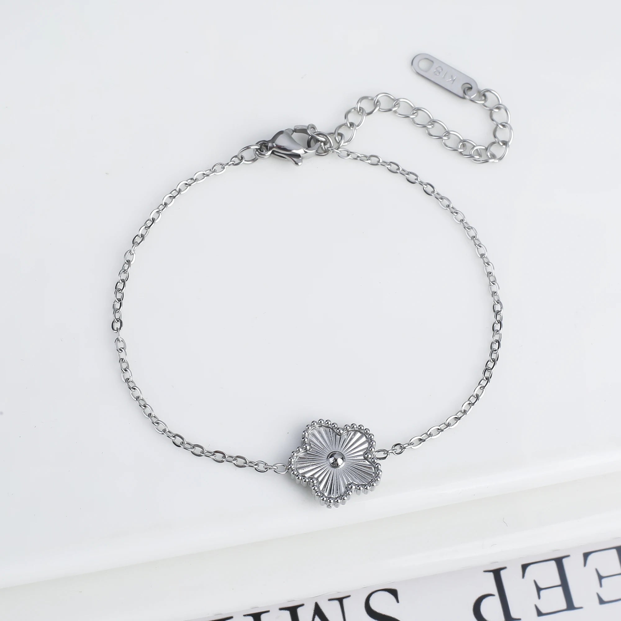 Classic Stainless Steel Five-Flower Bracelet for Women